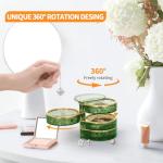 Rotating 4-Layer Clear Jewelry Organizer Box