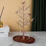 Retro Tree Jewelry Rack with Wooden Tray