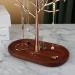 Retro Tree Jewelry Rack with Wooden Tray