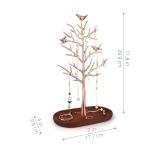 Retro Tree Jewelry Rack with Wooden Tray