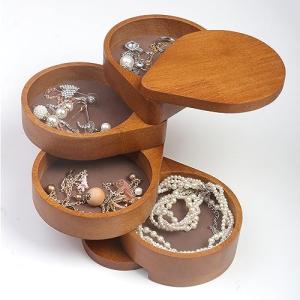 JSVER Portable Wooden Jewelry Organizer Box