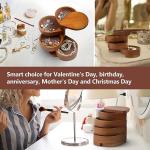 JSVER Portable Wooden Jewelry Organizer Box