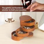 JSVER Portable Wooden Jewelry Organizer Box