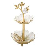 Gold Metal Tree Jewelry Holder with Ring Tray