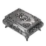 Vintage Metal Jewelry Box for Rings and Earrings