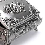 Vintage Metal Jewelry Box for Rings and Earrings