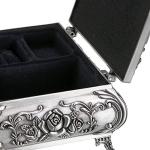 Vintage Metal Jewelry Box for Rings and Earrings