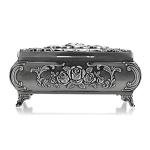 Vintage Metal Jewelry Box for Rings and Earrings