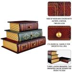 Vintage Wooden Flower Organizer Jewelry Box with Drawers