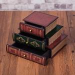 Vintage Wooden Flower Organizer Jewelry Box with Drawers