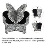 Butterfly-Shaped Antique Metal Jewelry Organizer Box