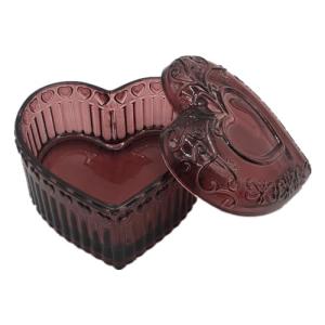 Heart-Shaped Glass Jewelry Box for Rings and Trinkets