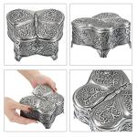 Butterfly-Shaped Antique Metal Jewelry Organizer Box