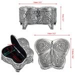 Butterfly-Shaped Antique Metal Jewelry Organizer Box
