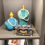 Vintage Two-Tier Rectangle Jewelry Box - Blue