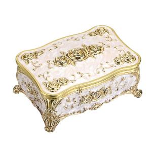 Vintage Gold Rose Jewelry Box and Trinket Organizer