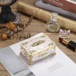 Vintage Gold Rose Jewelry Box and Trinket Organizer