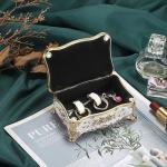 Vintage Gold Rose Jewelry Box and Trinket Organizer