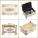 Vintage Gold Rose Jewelry Box and Trinket Organizer