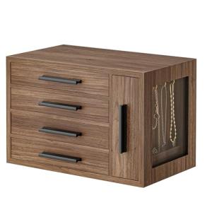 Elegant Wooden Jewelry Box with Clear Window