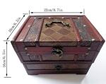 Vintage Wooden Jewelry Box with Mirror