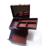 Vintage Wooden Jewelry Box with Mirror