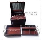 Vintage Wooden Jewelry Box with Mirror