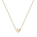 Tiny Gold Heart Necklace with Initial - Dainty Design