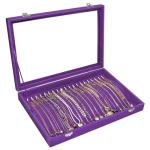 Velvet Necklace Display Tray with 20 Hooks
