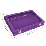 Velvet Necklace Display Tray with 20 Hooks