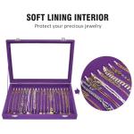 Velvet Necklace Display Tray with 20 Hooks