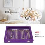 Velvet Necklace Display Tray with 20 Hooks