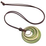 Joymiao Boho Leather Necklace with Wooden Pendant