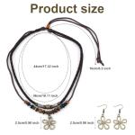 Mikovivi Boho Wood Bead Necklace and Earring Set