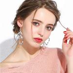 12 Pairs Silver Dangle Earrings - Boho Style Set