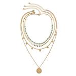 Gold Layered Turquoise Multi-Layer Necklace for Women