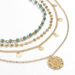 Gold Layered Turquoise Multi-Layer Necklace for Women