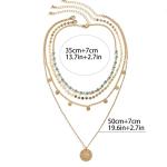 Gold Layered Turquoise Multi-Layer Necklace for Women