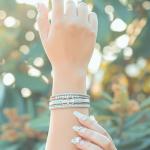 Boho Wrap Bracelet Set with Gold Beads