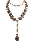 Layered Y-Shaped Retro Stone Necklace for Women