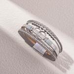 Boho Wrap Bracelet Set with Gold Beads