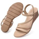 Women's Dressy Wedge Sandals with Ankle Strap