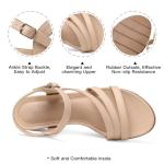 Women's Dressy Wedge Sandals with Ankle Strap