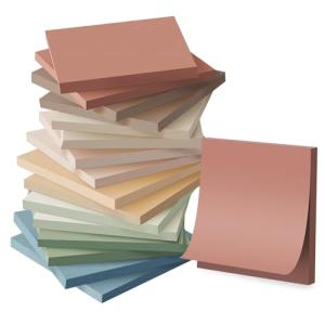 16 Vintage Color Sticky Notes, 3x3, Recyclable