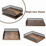 Vintage Wood and Metal Letter Trays Set of 2