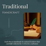 VANGOAL Vintage Green Feather Pen and Ink Set