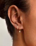 Gold Stud Earrings Set for Women - Dainty Hoops