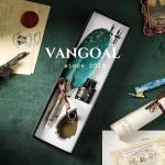 VANGOAL Vintage Green Feather Pen and Ink Set