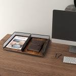 Vintage Wood and Metal Letter Trays Set of 2