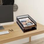 Vintage Wood and Metal Letter Trays Set of 2